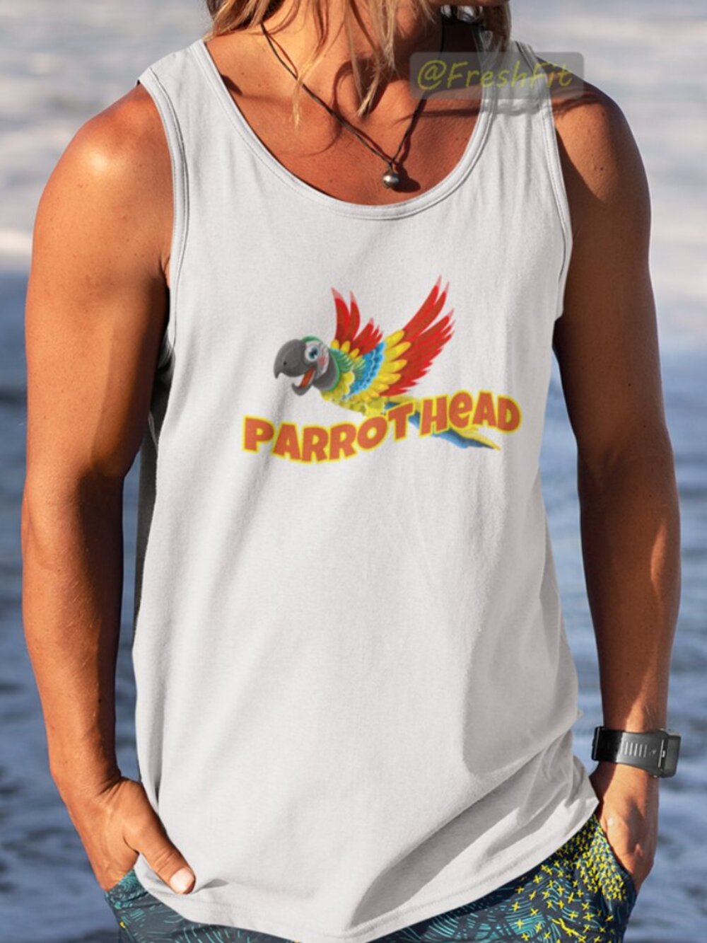 🆕Parrothead White Tank Top